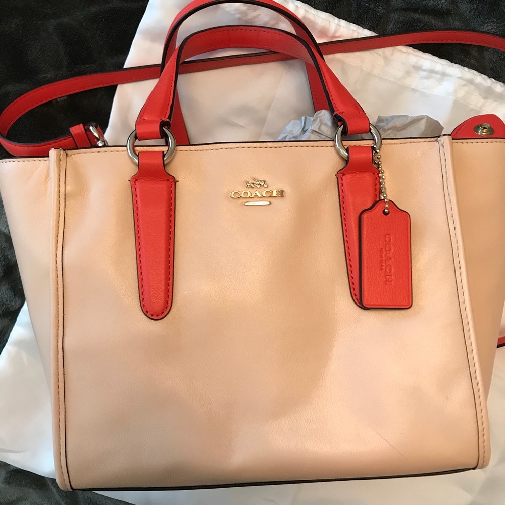 Authentic nude leather Coach -bag used once-